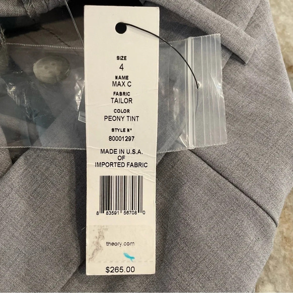 NWT THEORY Max C Tailor Trouser Pants in Peony Tint size 4 - Picture 4 of 8